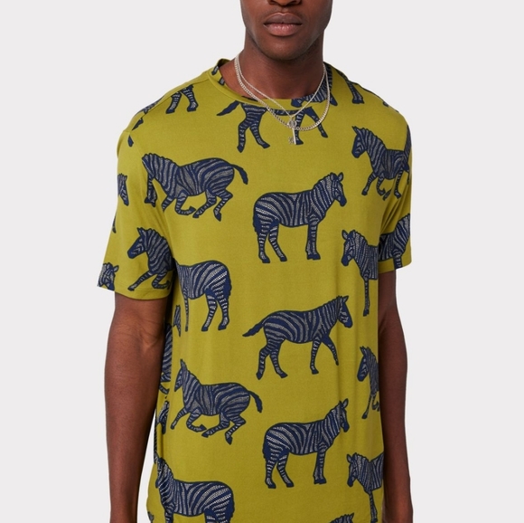 Green Zebra Print Short Pj Set - Picture 3 of 4